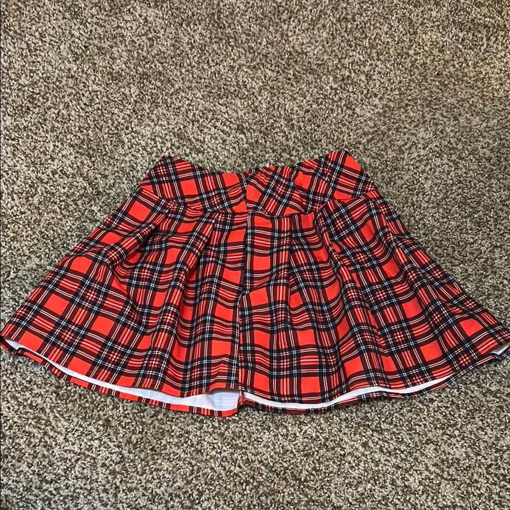 Red Plaid Girls Skirt